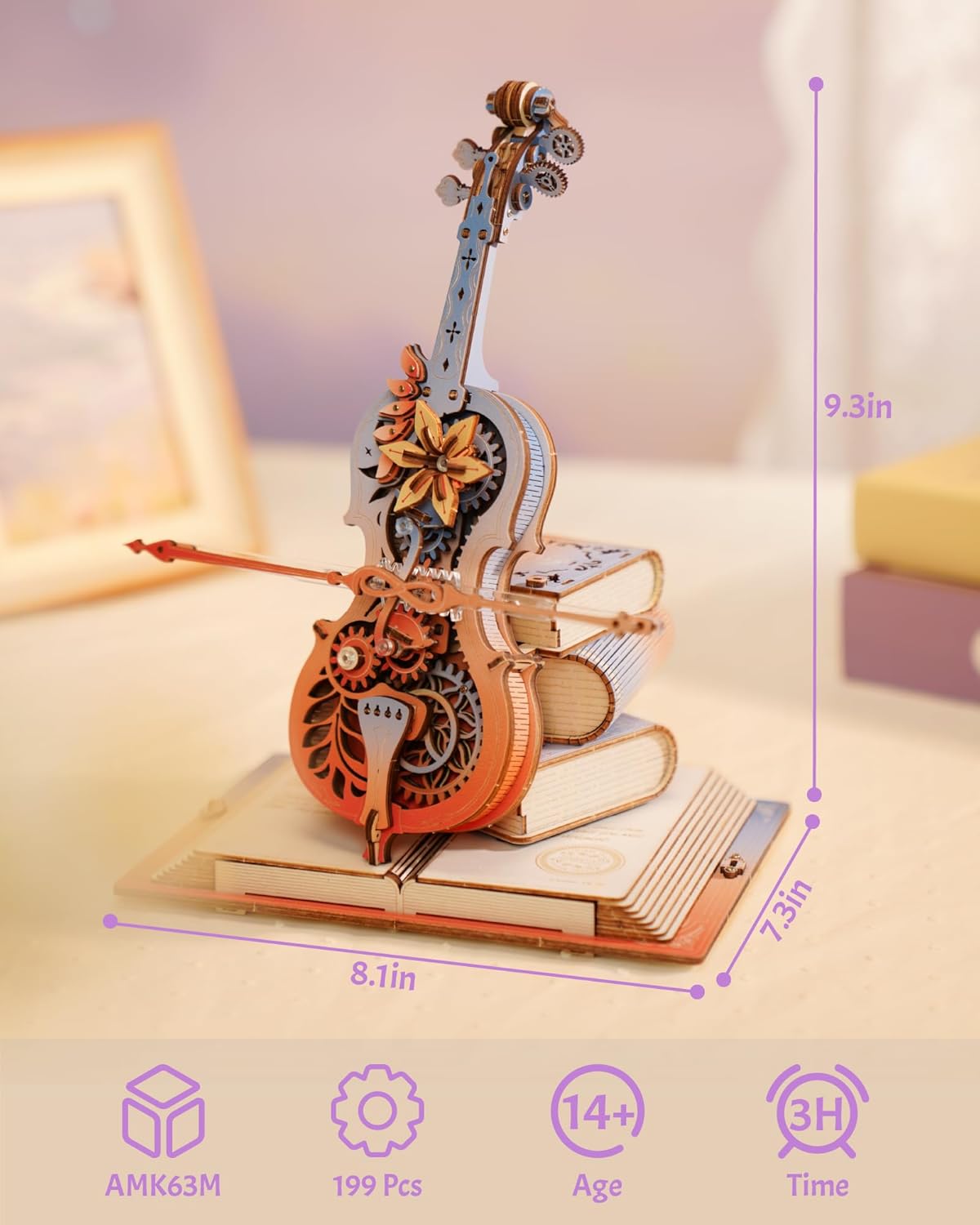 ROKR 3D Magic Cello - 3D Woode - Home Automation Diy 评论和价格