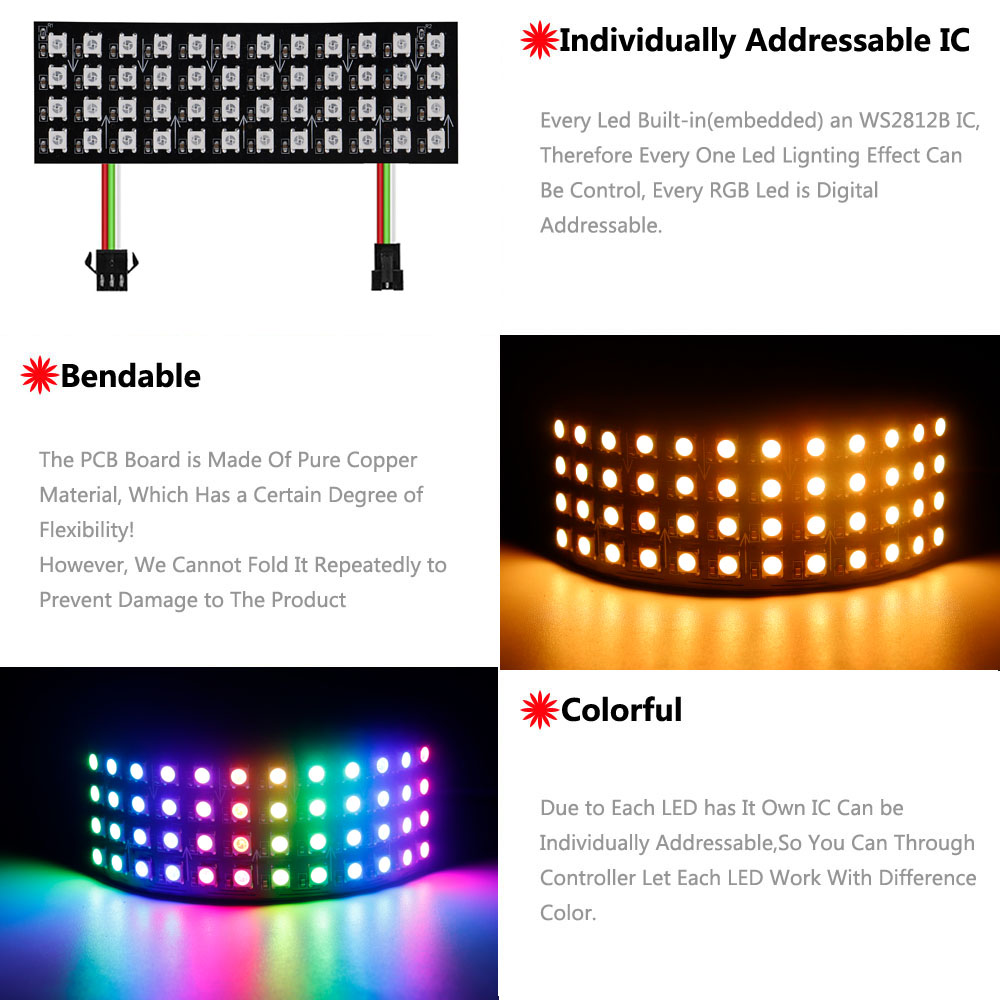 DC5V WS2812B RGB LED Panel Scr - Rgb Led Matrix 8X8 评论和价格